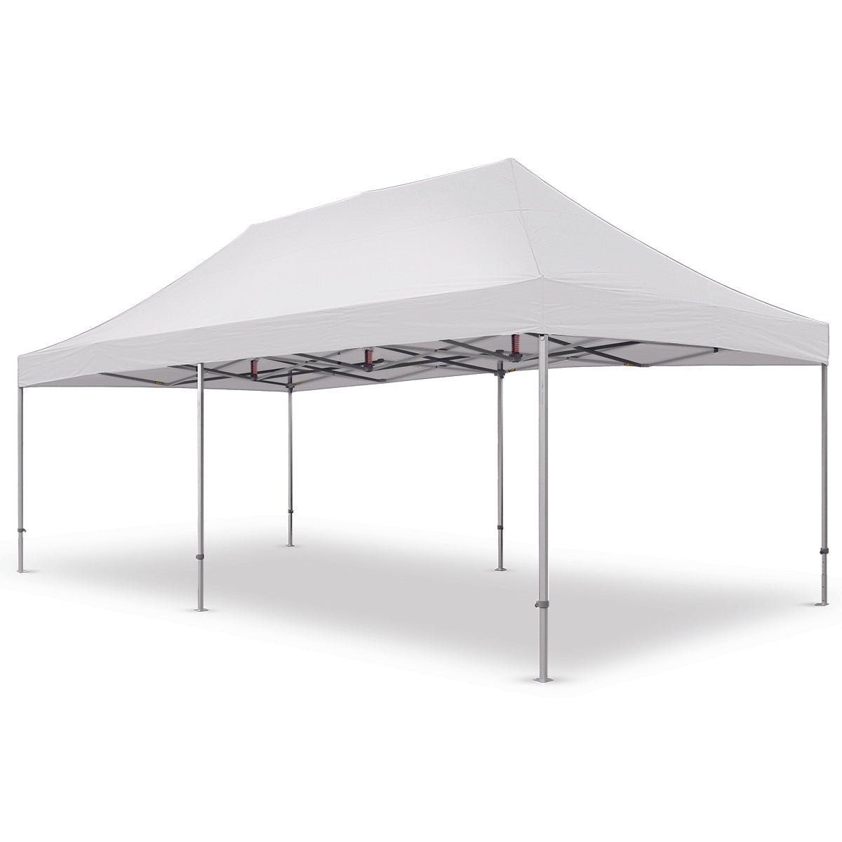 13x26 ft X7 Tectonic canopy in white, featuring a durable aluminum frame and 29-inch extended legs for added height.