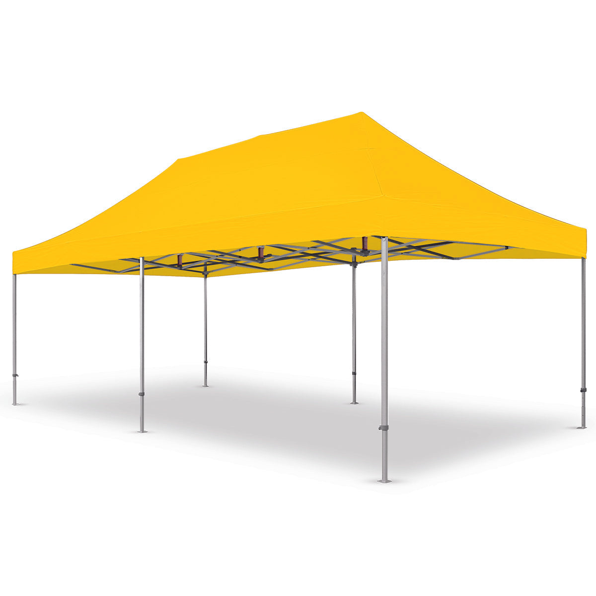 Yellow X7 Tectonic 13x26 ft canopy equipped with a sturdy aluminum frame and elevated 29-inch legs.