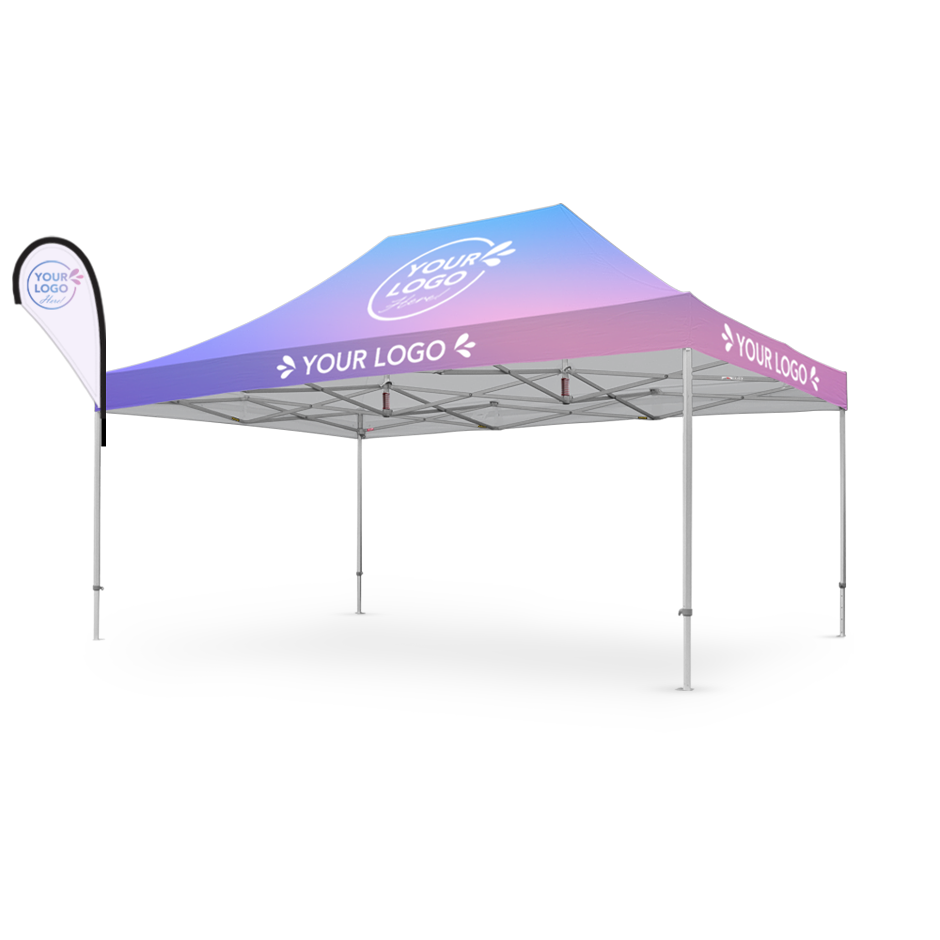 13x20 Custom Canopy Flag Boost Package