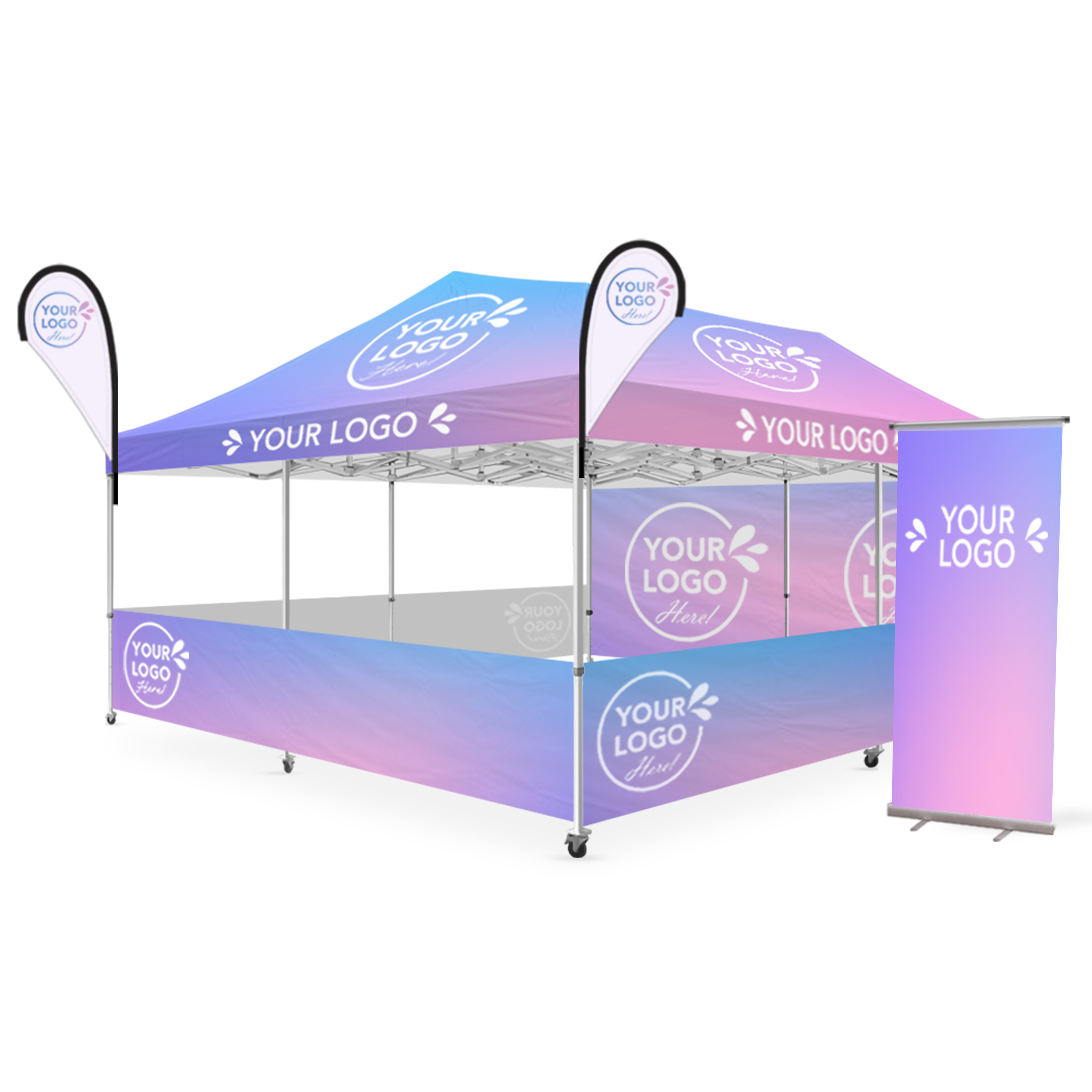 canopy tent with company logo 20' x 20' Custom Canopy