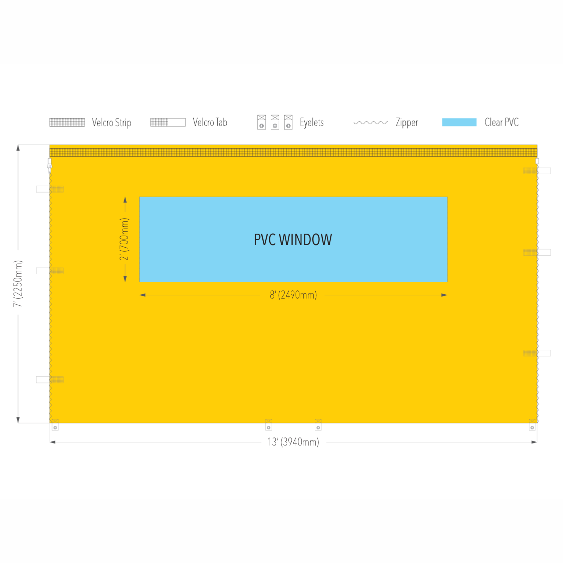 13' Canopy PVC Window Wall | Canopy Accessory