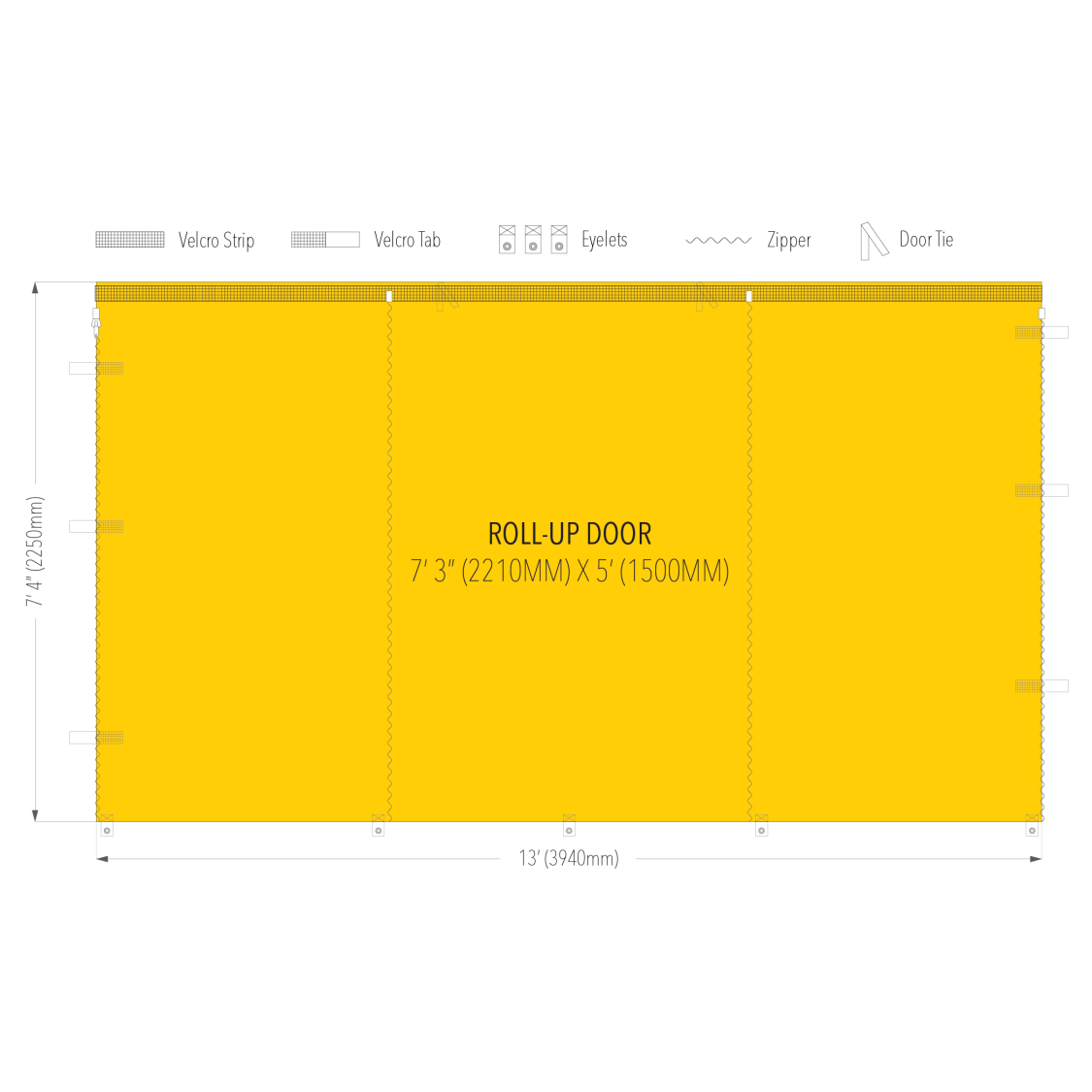 13' Canopy Door Wall | Canopy Accessory