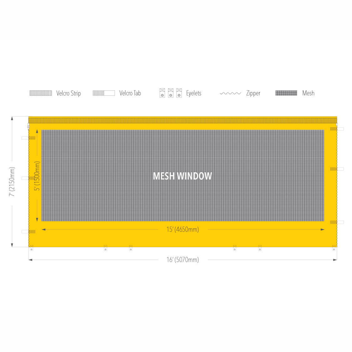 16' Canopy Mesh Window Wall | Canopy Accessory