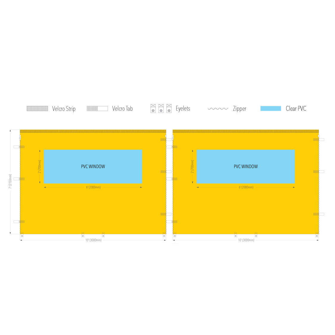 20' Canopy PVC Window Wall | Canopy Accessory