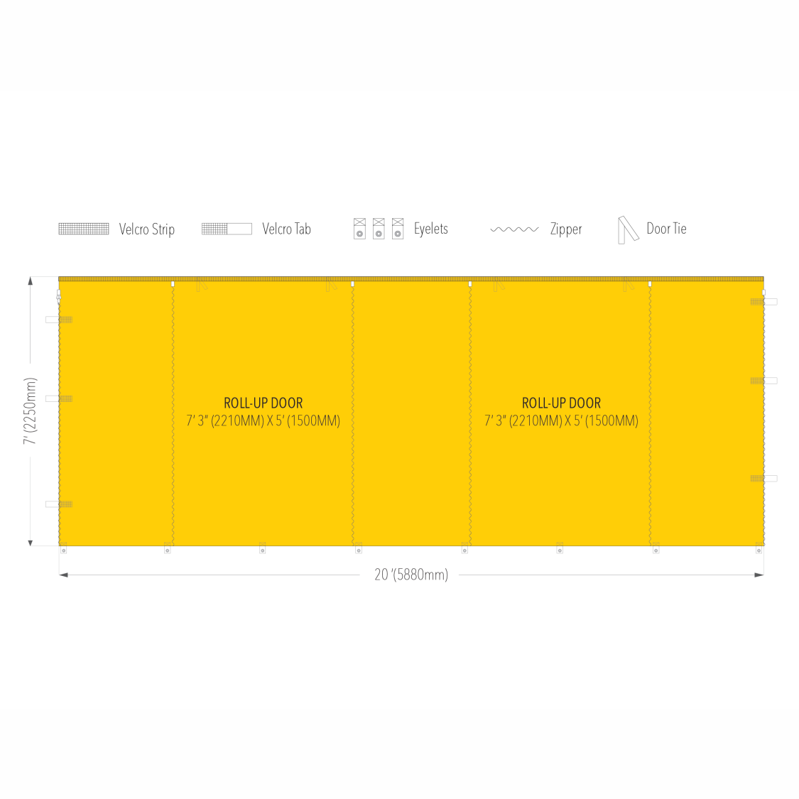 20' Tec Canopy Door Wall | Canopy Accessory