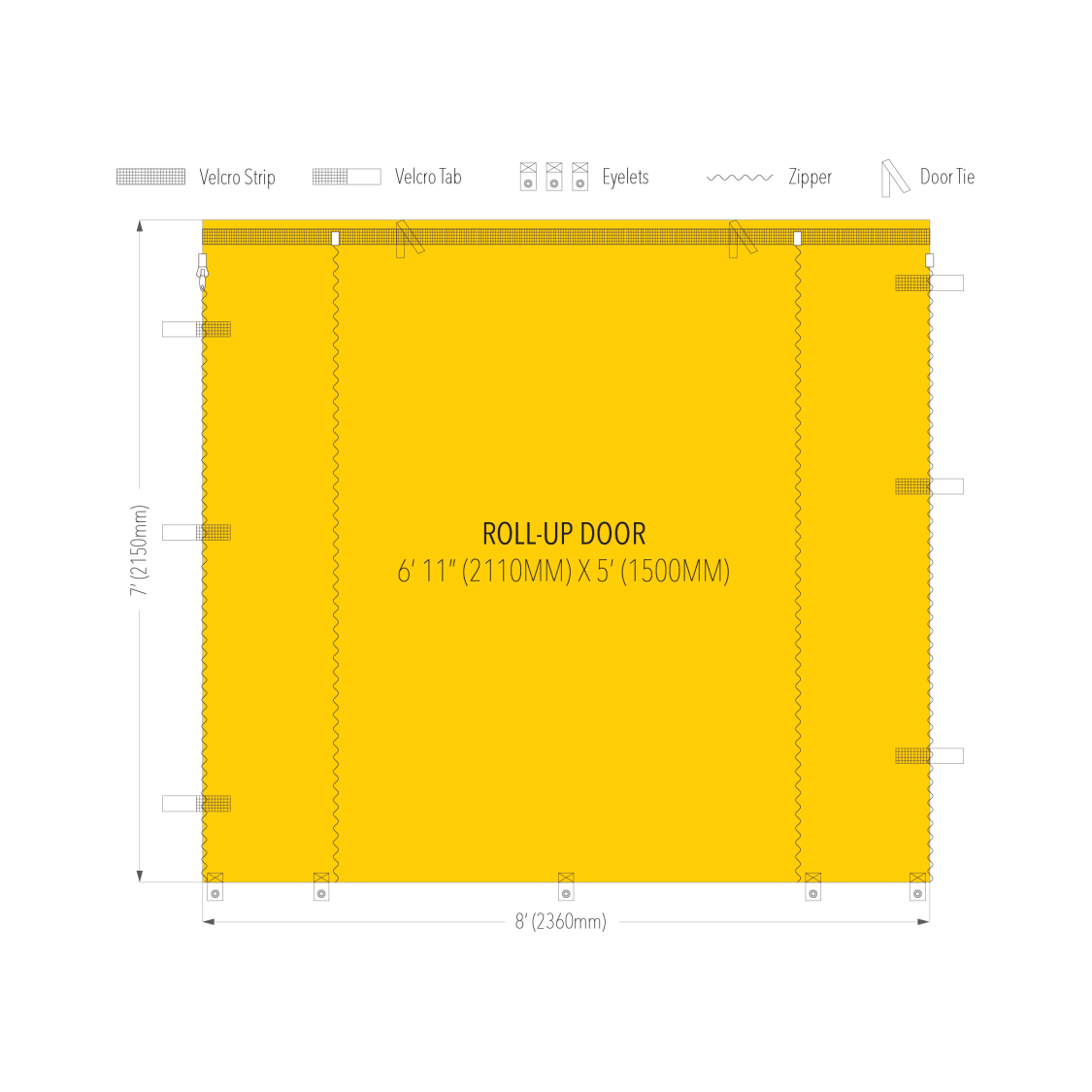 8' Canopy Door Wall | Canopy Accessory