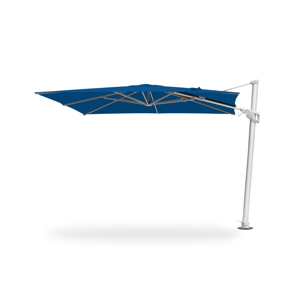 10×10 Cantilever 100 Series Umbrella in Blue - Base Plate with Dynabolts