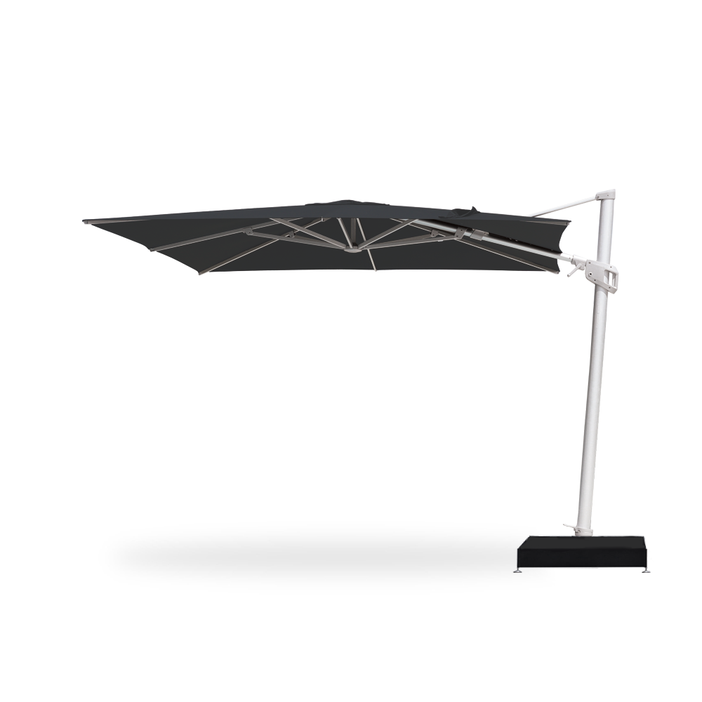 10×10 Cantilever 100 Series Umbrella in Charcoal - Base Plate with Water Weights