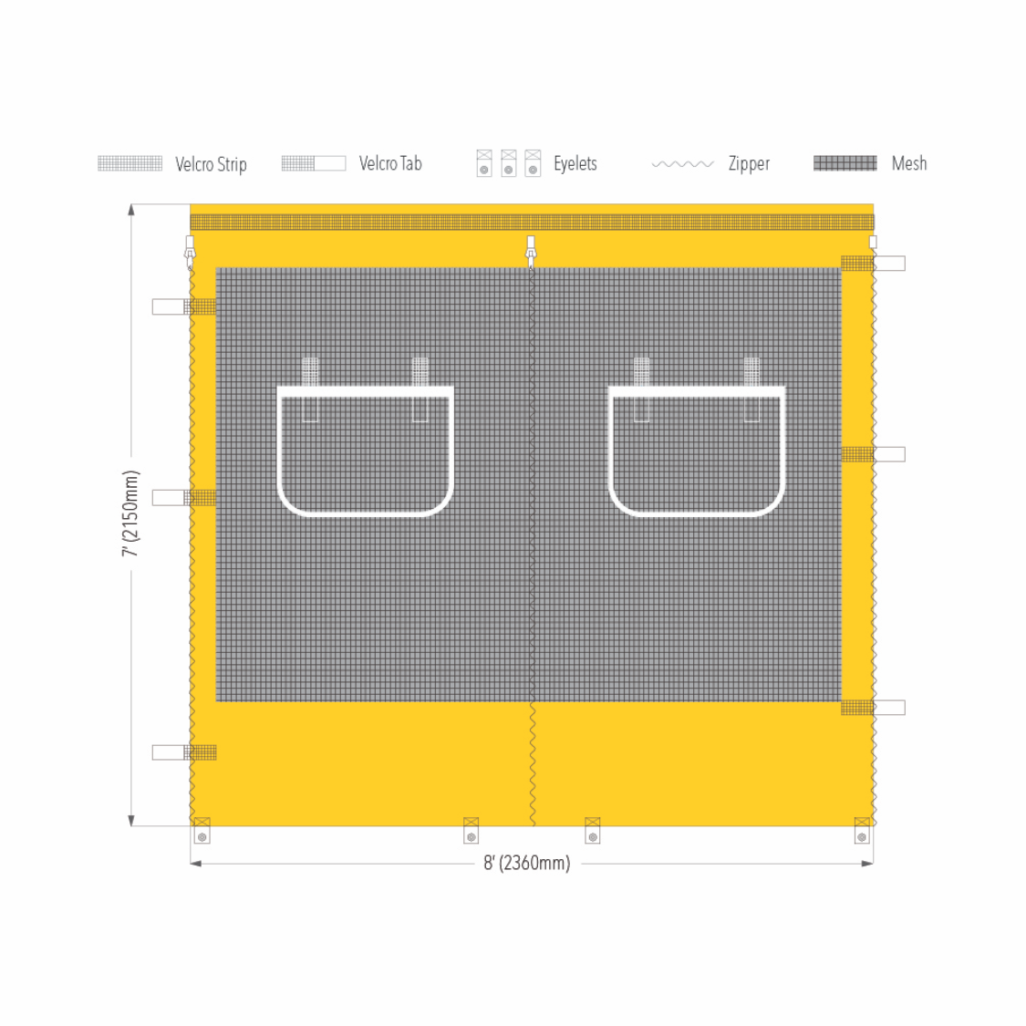 8' Canopy Service Window Wall | Canopy Accessory