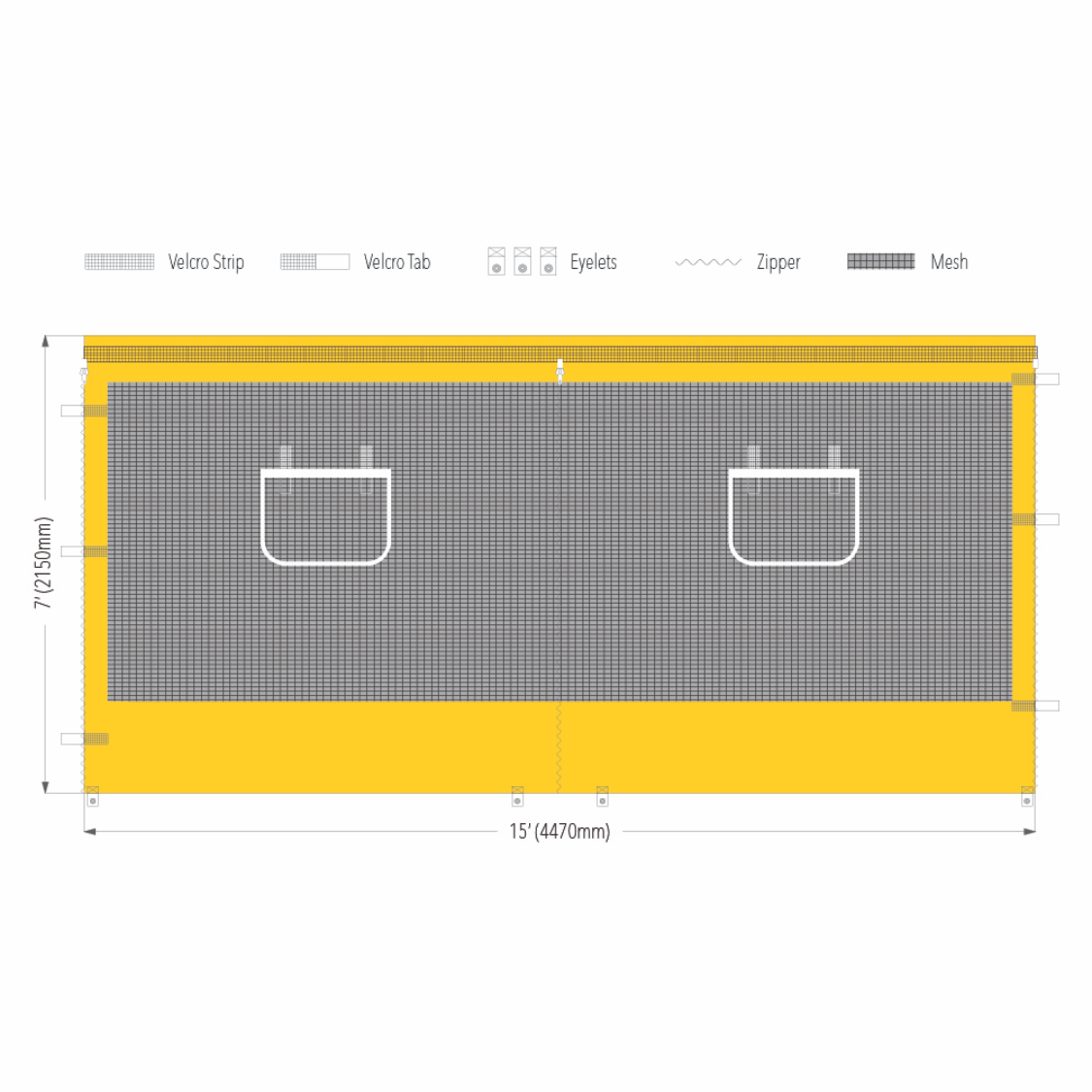 15' Canopy Service Window Wall | Canopy Accessory