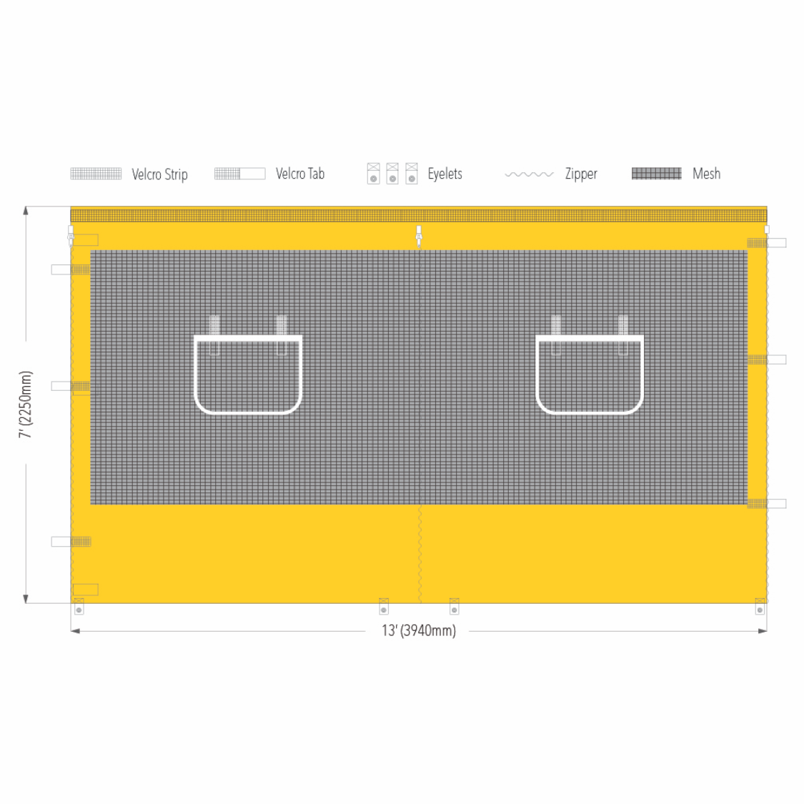 13' Canopy Service Window Wall | Canopy Accessory