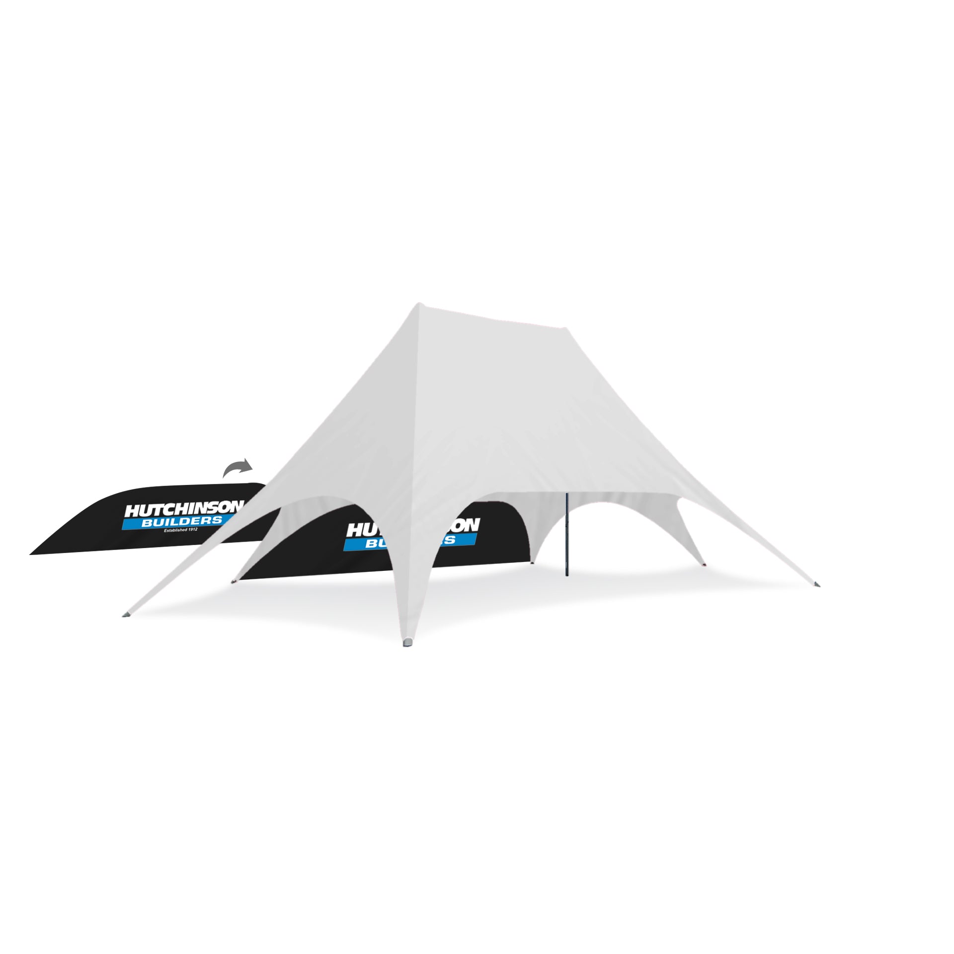 62ft x 39ft Star Shade Custom Walls | Durable Star Tent Accessory