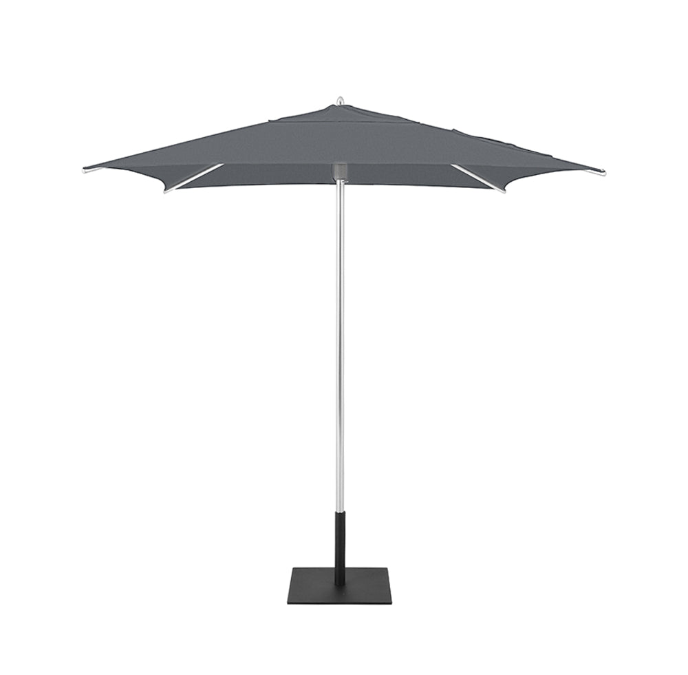 7x7 Classic Square Umbrella in Smoky with 26lb Steel Base