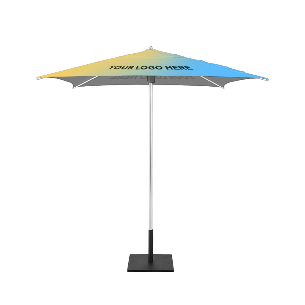 custom color patio umbrella logodisplaysolutions rib frame ensures lasting stability Personalized 7.5 ft x 8