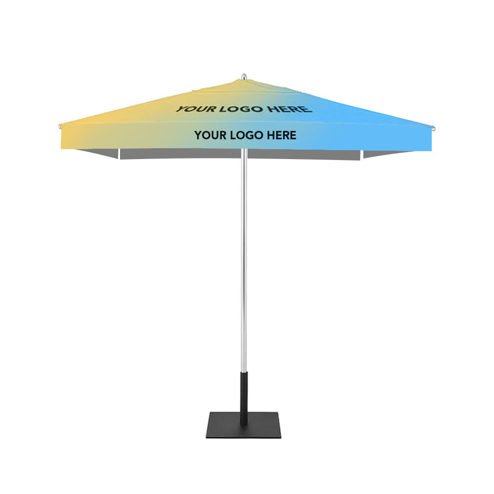 branded patio umbrella template 7' x 7' Custom Classic Square | Umbrellas