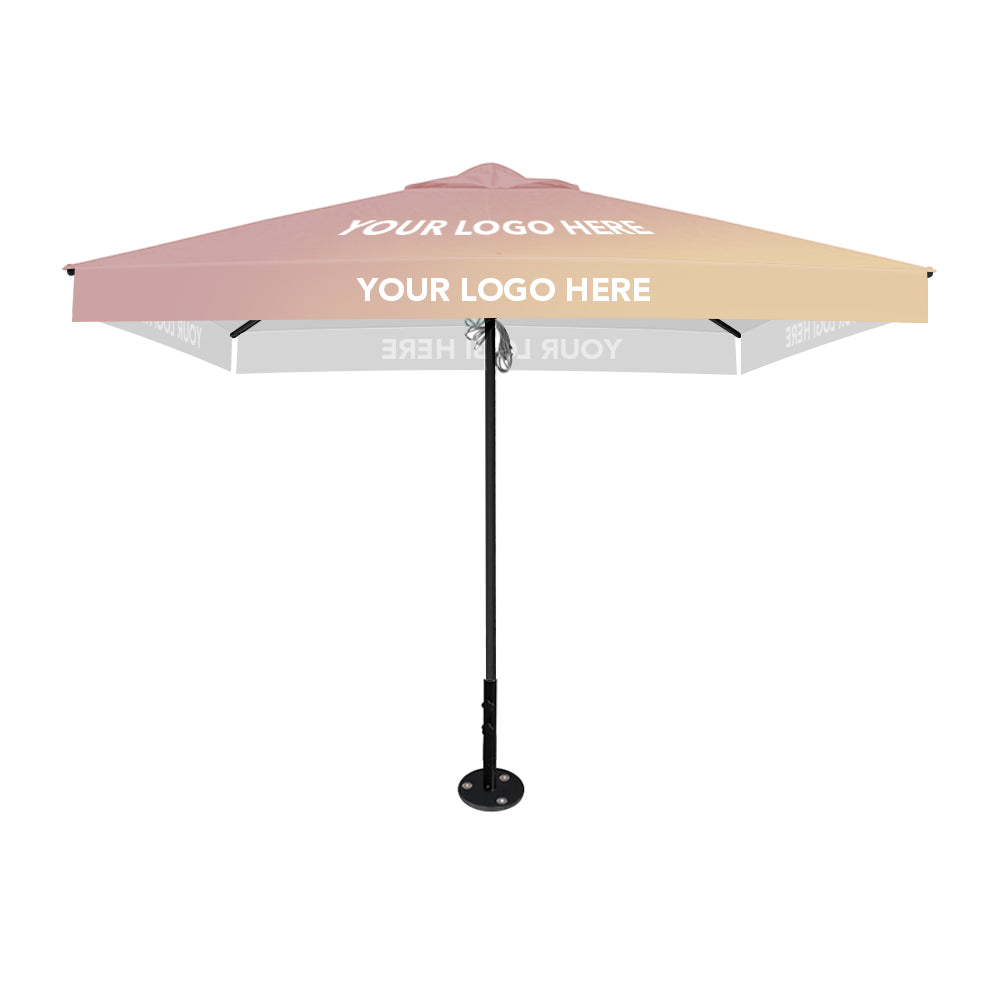 inground patio umbrella 10' x 10' Custom Saville Square | Umbrellas