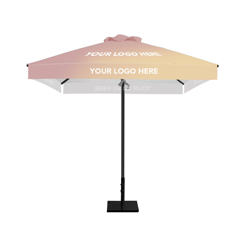 logo patio umbrellas for sale 8' x 8' Custom Saville Square | Umbrellas