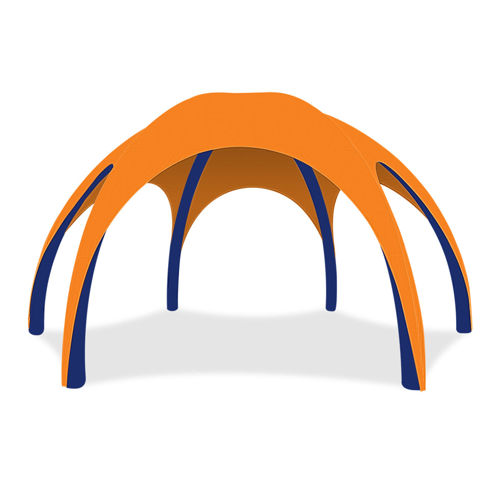 26ft Orange Gamma High-Pressure Inflatable Tent in Blue Frame