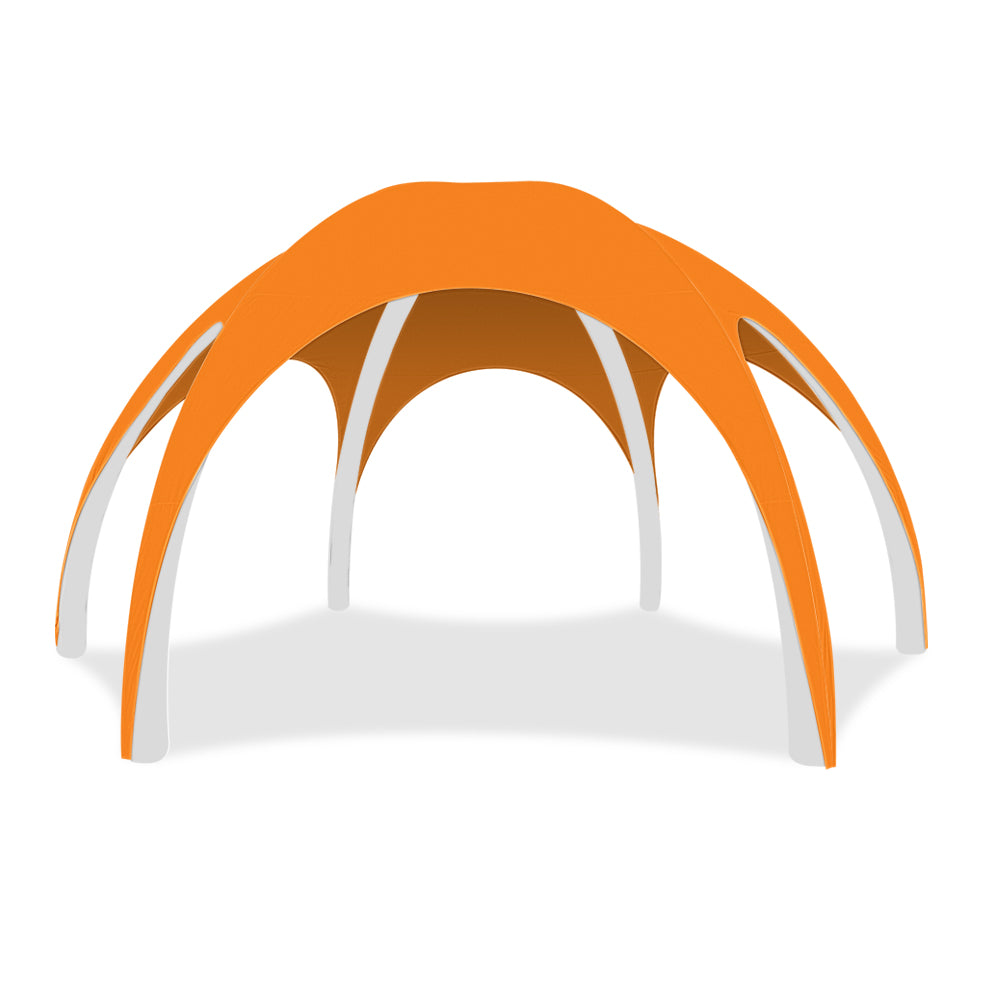 26ft Orange Gamma High-Pressure Inflatable Tent in White Frame
