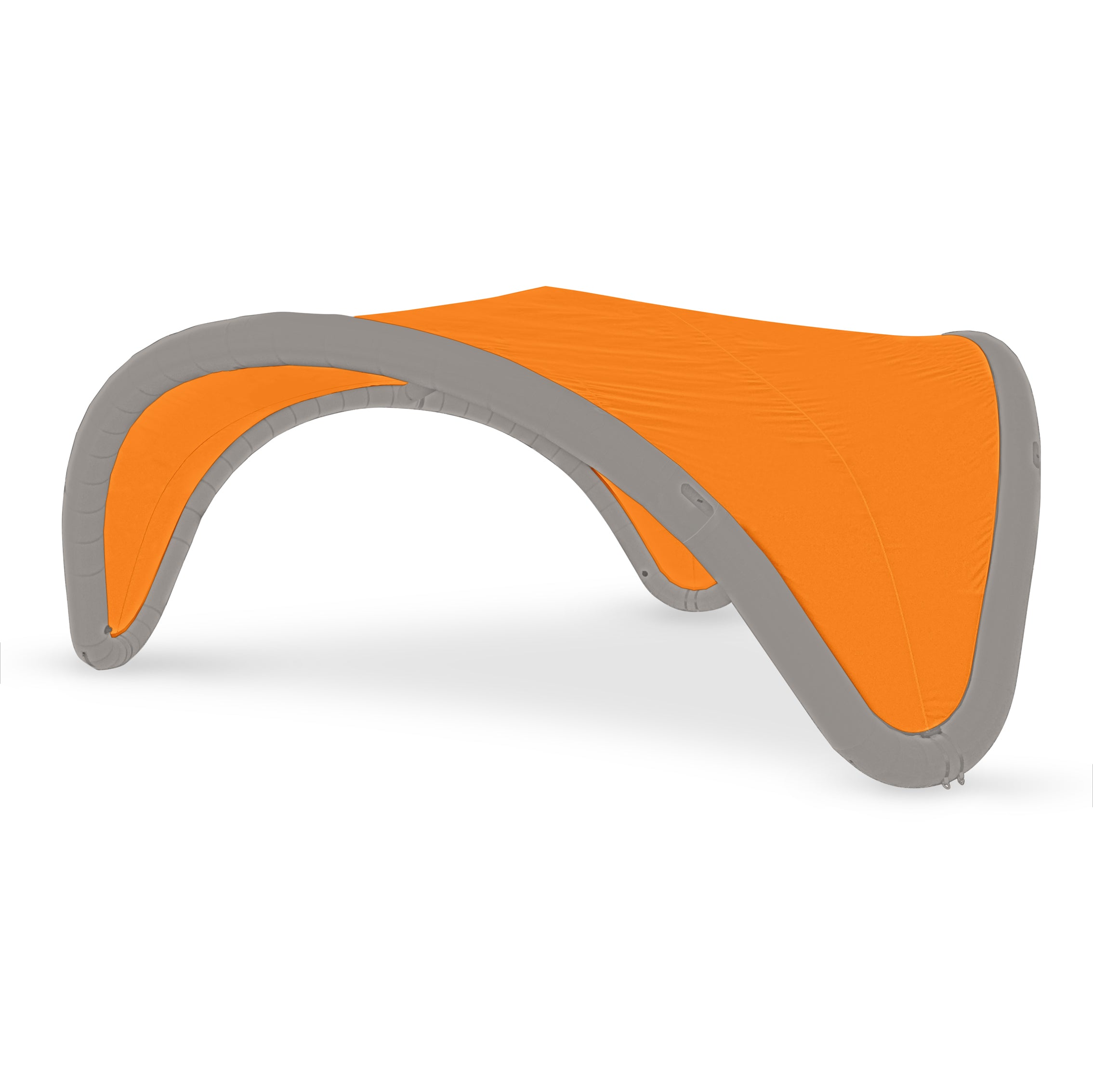 22' Omega inflatable canopy with gray frame and orange fabric cover by Extreme Canopy
