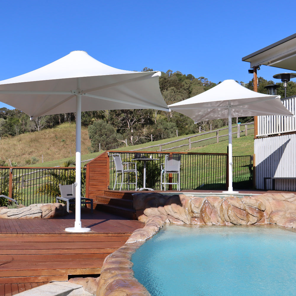 commercial patio shade umbrella Grand 10x10 FT Large Patio with Base, Double-Sided Outdoor Cantilever Aluminum Umbrella, Offset Umbrella with Cover for Use, Poolside, Deck, Backyard, Black : Patio, Lawn & Garden PURPLE LEAF Luxury Market Umbrella is designed for public spaces Commercial Cantilever Patio Umbrella |