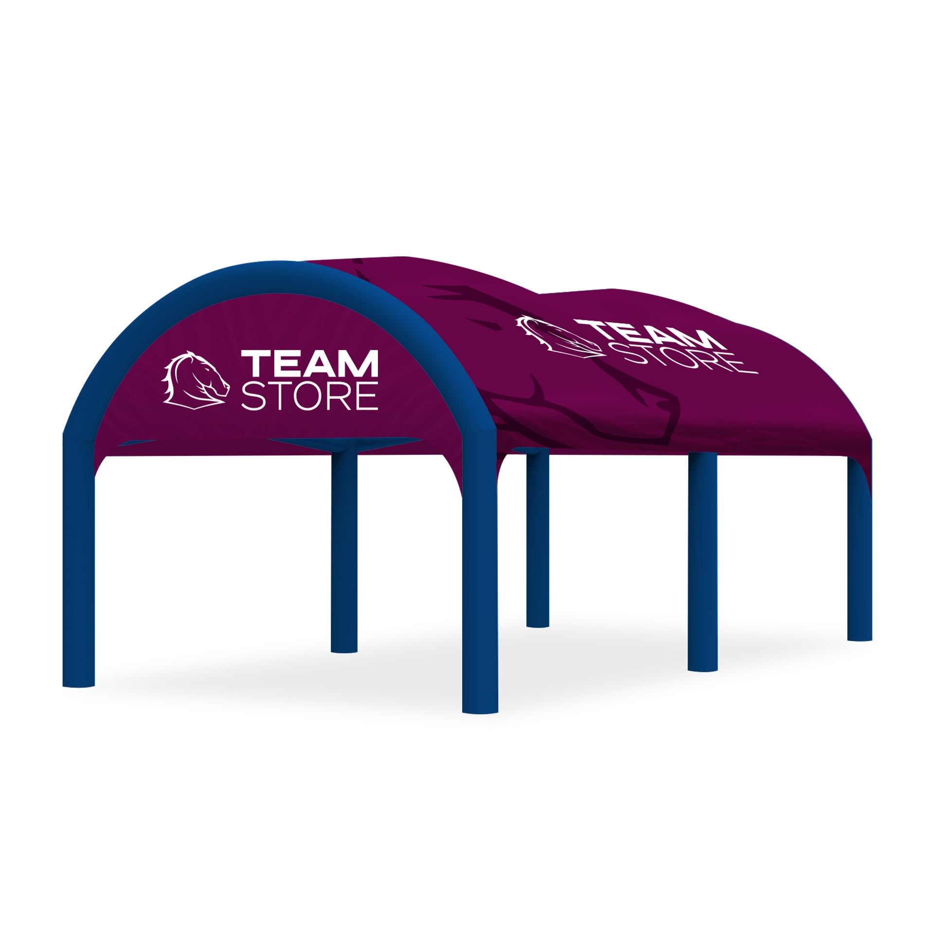 13x20 Custom Polaris High-Pressure Inflatable Tent with Blue Frame