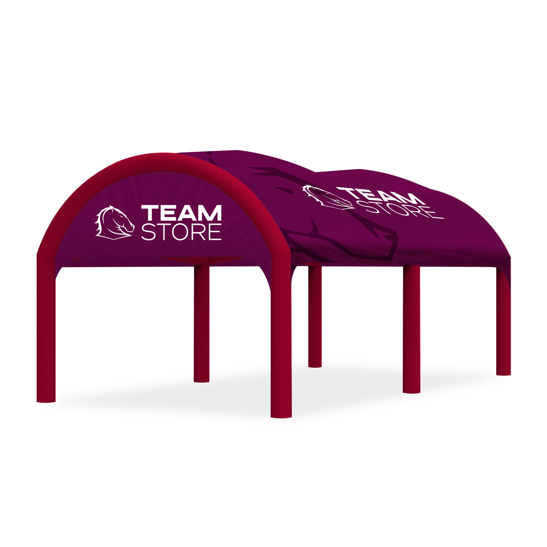 13x20 Custom Polaris High-Pressure Inflatable Tent with Red Frame