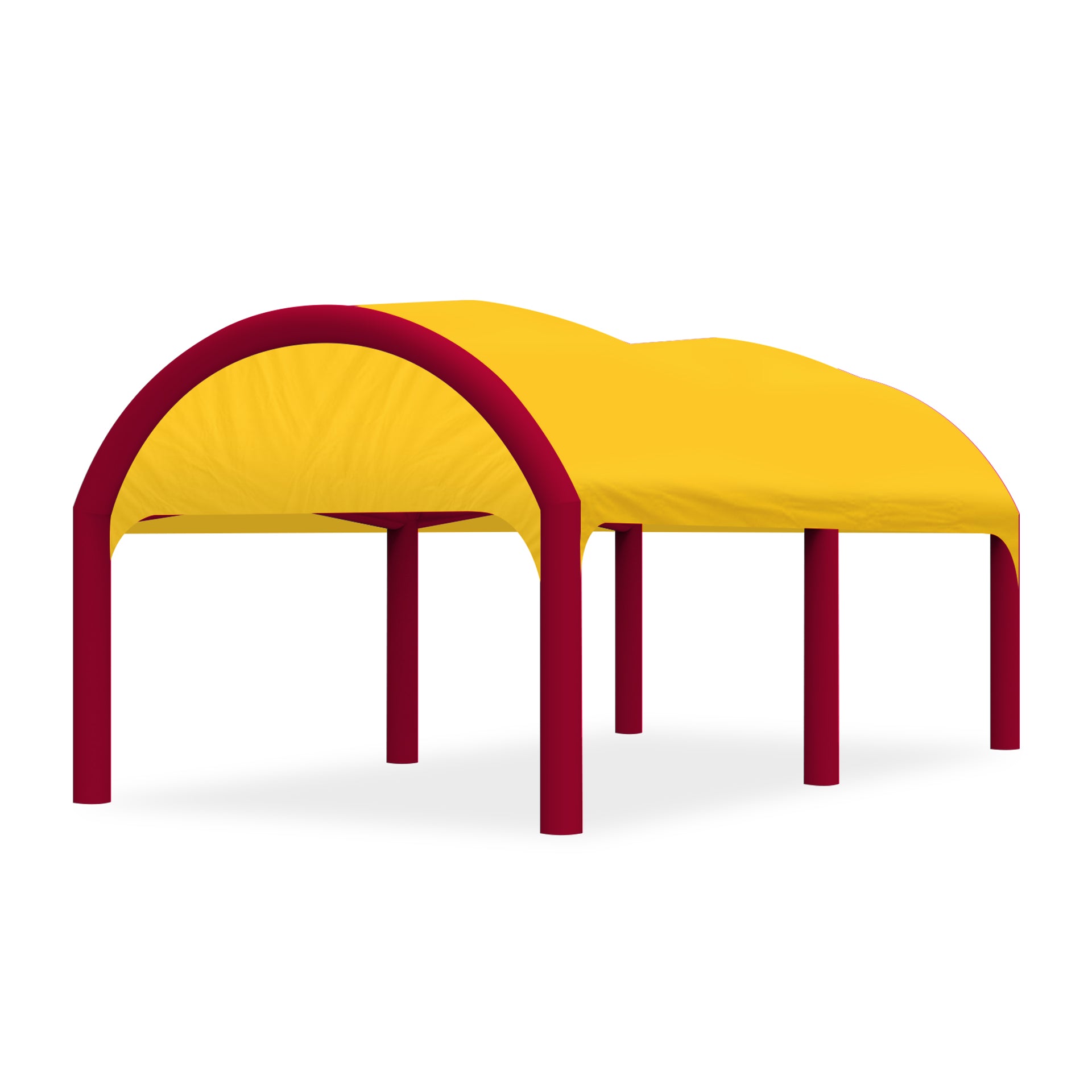 13x20 Polaris High-Pressure Inflatable Tent in Yellow with Red Frame