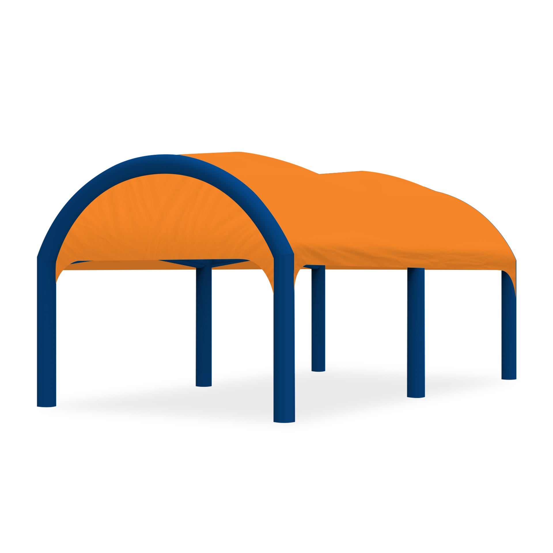 13x20 Polaris High-Pressure Inflatable Tent in Orange with Blue Frame