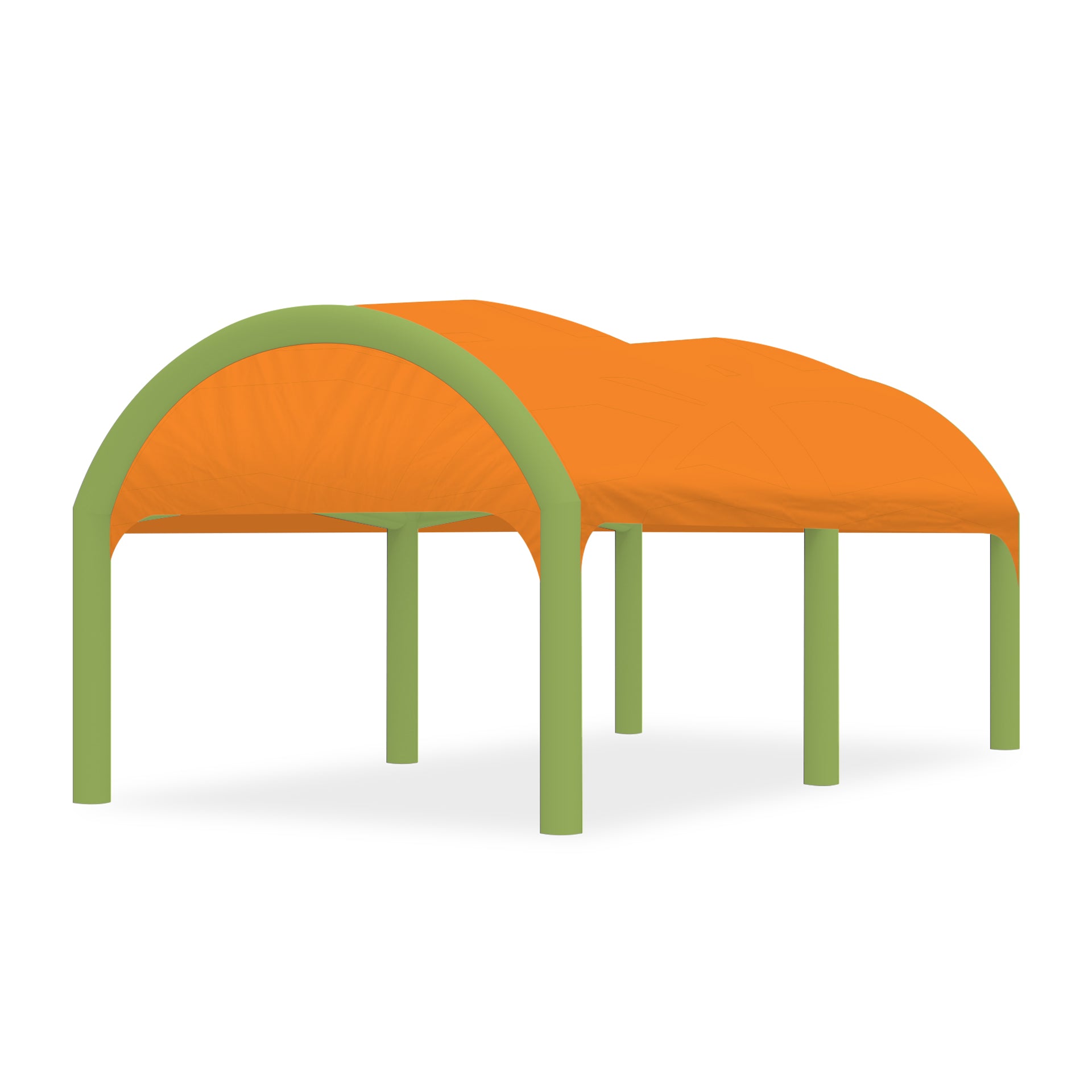 13x20 Polaris High-Pressure Inflatable Tent in Orange with Green Frame