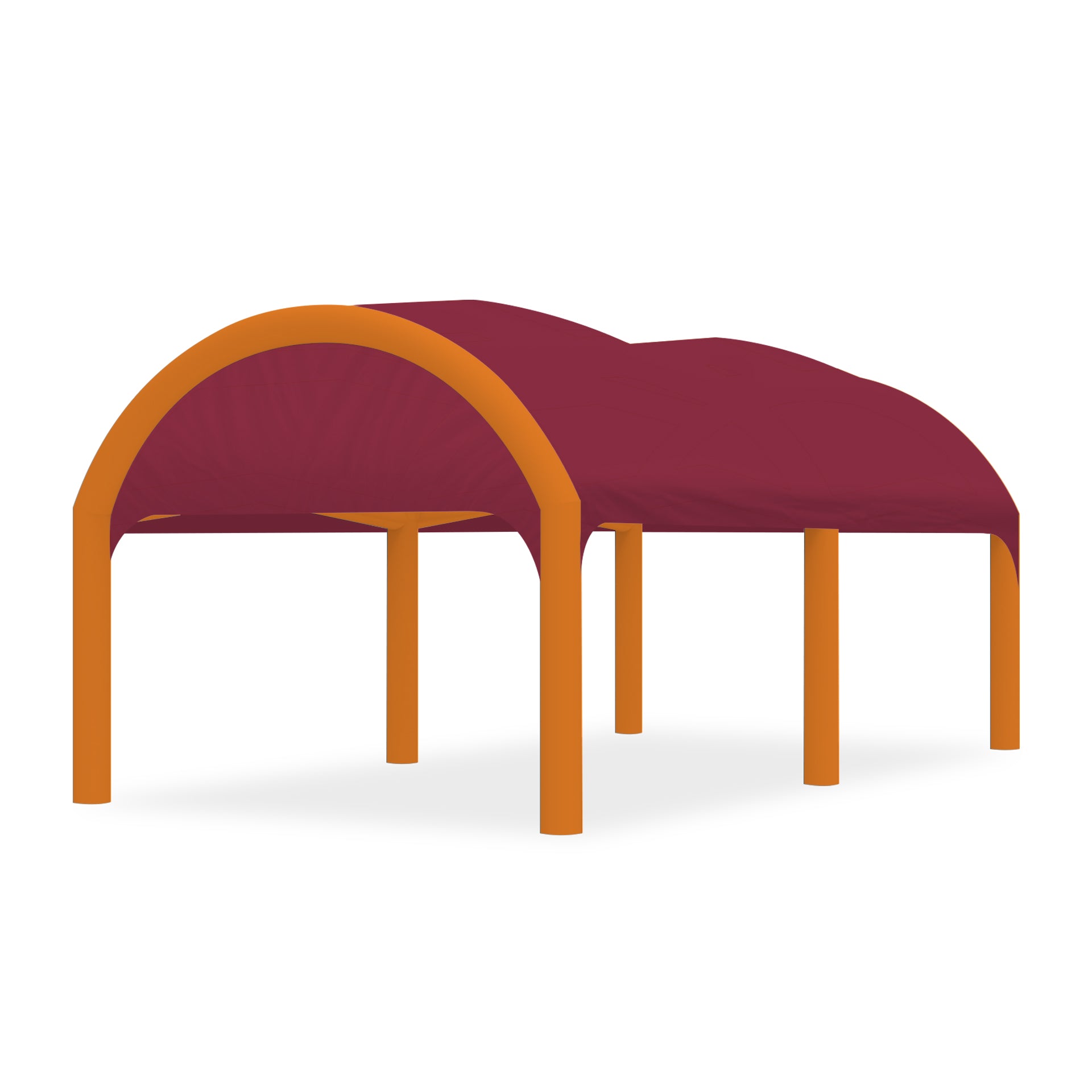 13x20 Polaris High-Pressure Inflatable Tent in Maroon with Orange Frame