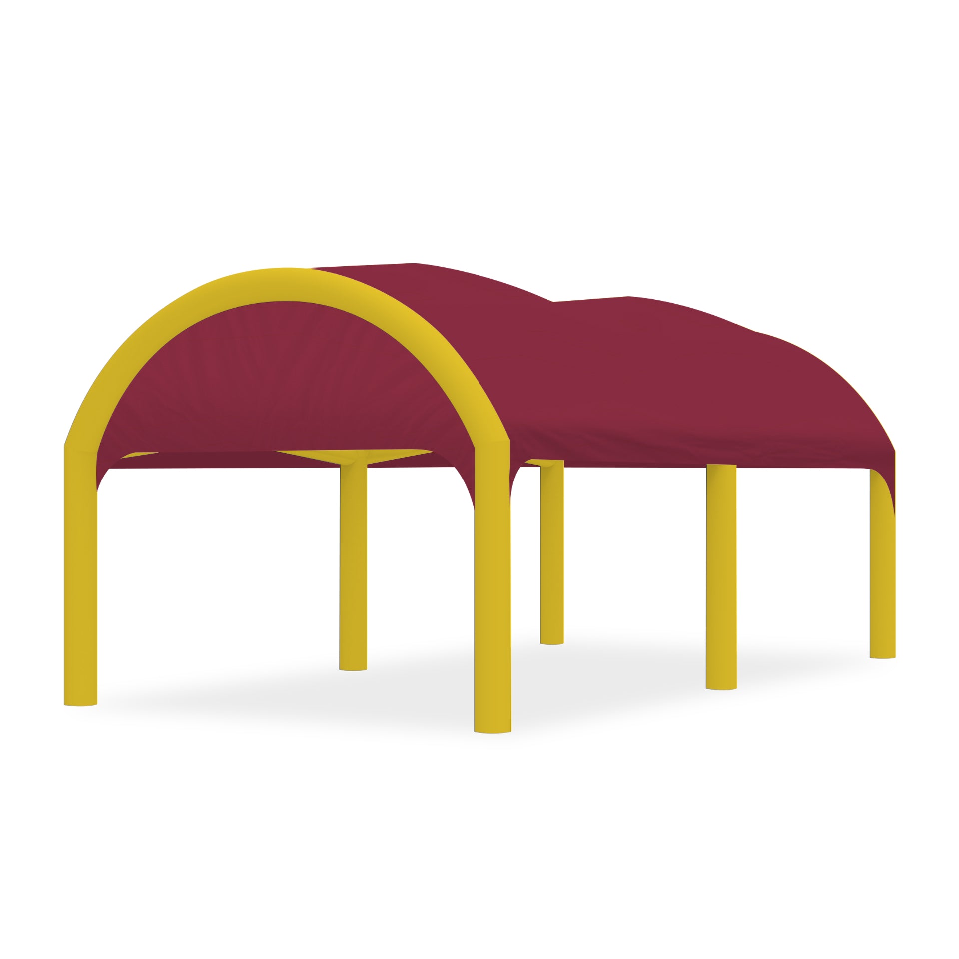 13x20 Polaris High-Pressure Inflatable Tent in Maroon with Yellow Frame