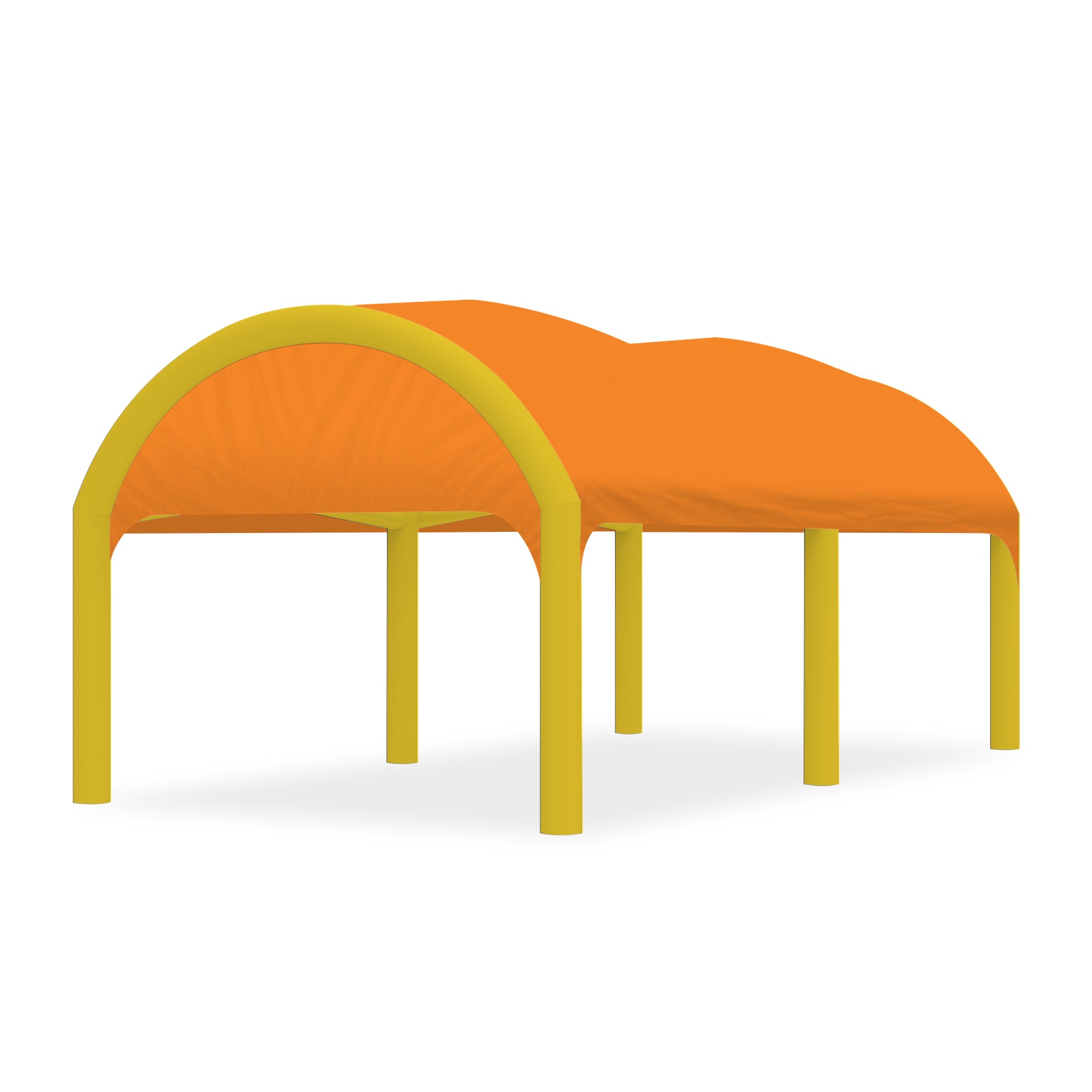 13x20 Polaris High-Pressure Inflatable Tent in Orange with Yellow Frame