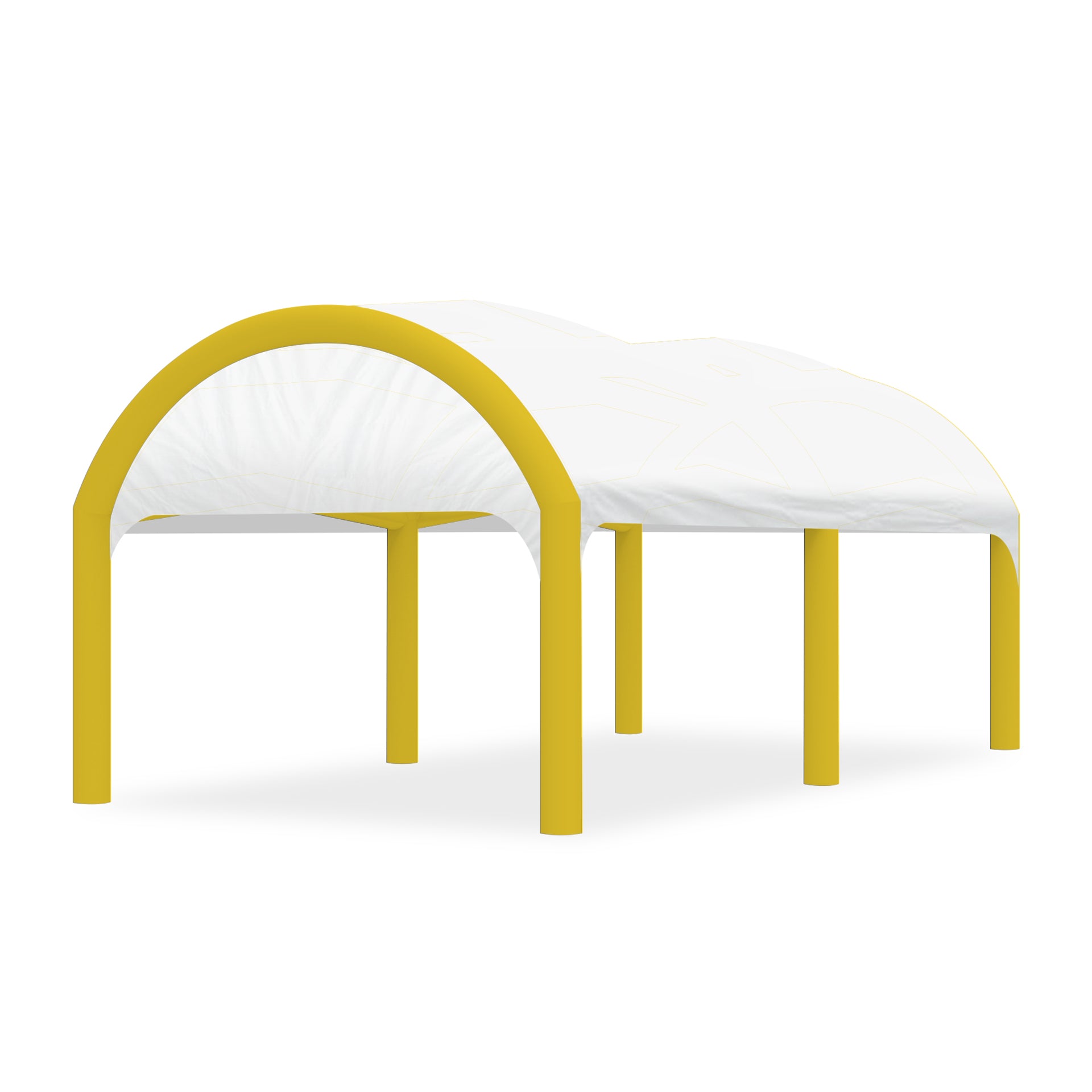 13x20 Polaris High-Pressure Inflatable Tent in White with Yellow Frame