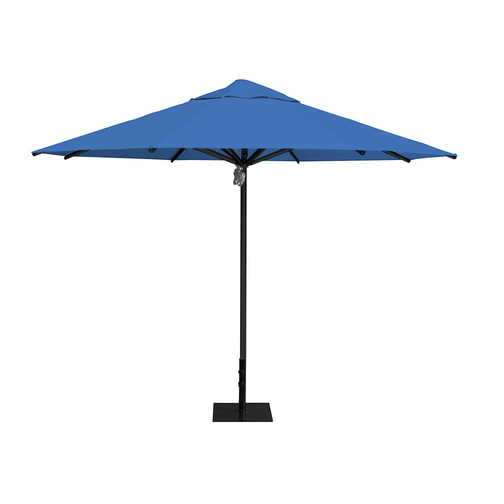 11' Saville octagonal umbrella by Extreme Canopy with capri canopy, black frame, and 26lb steel base