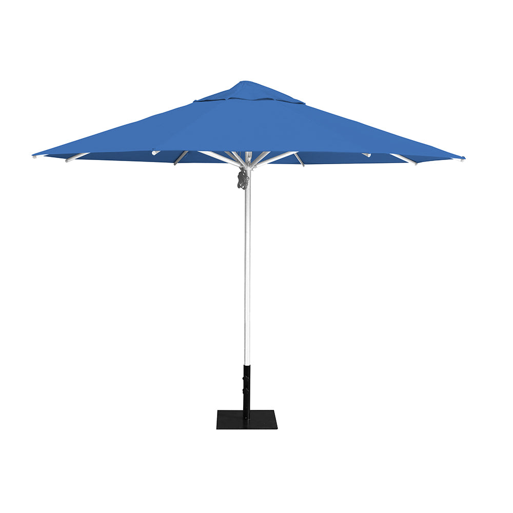 11' Saville octagonal umbrella by Extreme Canopy with capri canopy, silver frame, and 26lb steel base