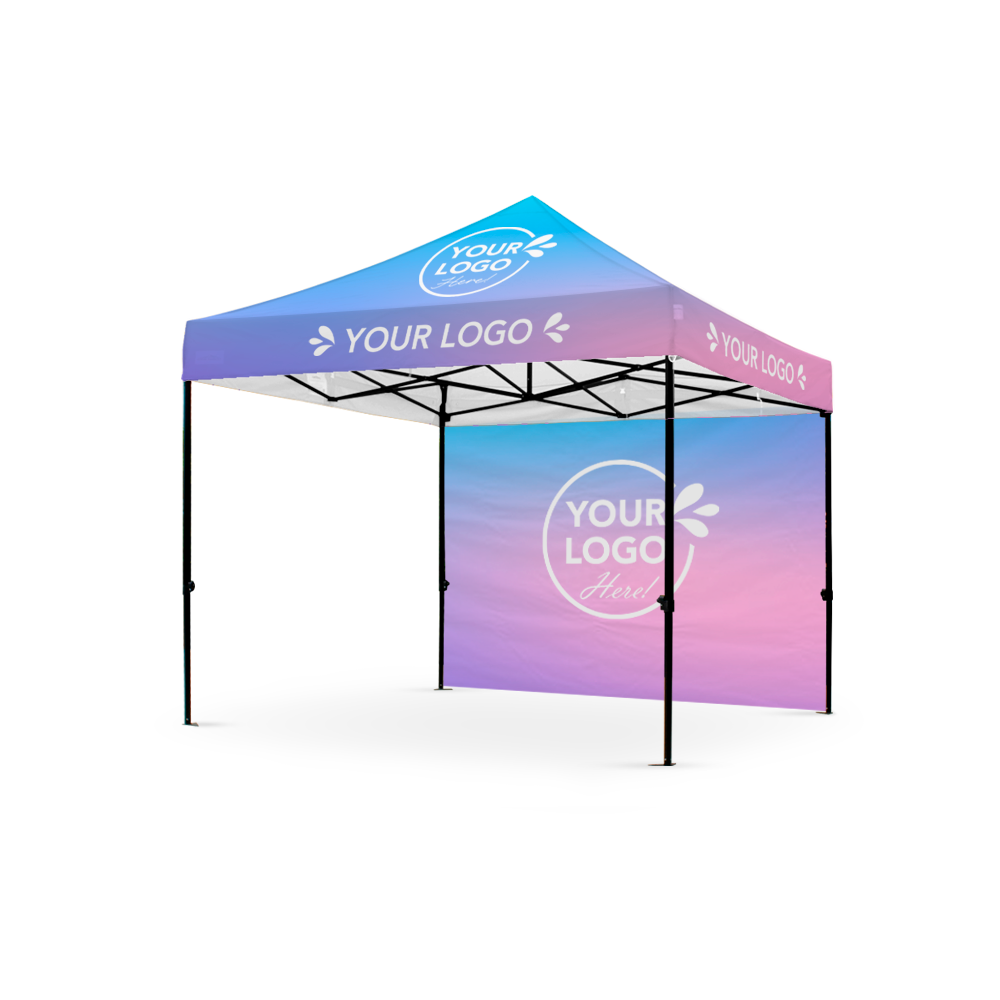 custom tent with logo 10’ x 10’ Custom Canopy | Backdrop Boost Package - X5 Explorer - Medium Strength Steel