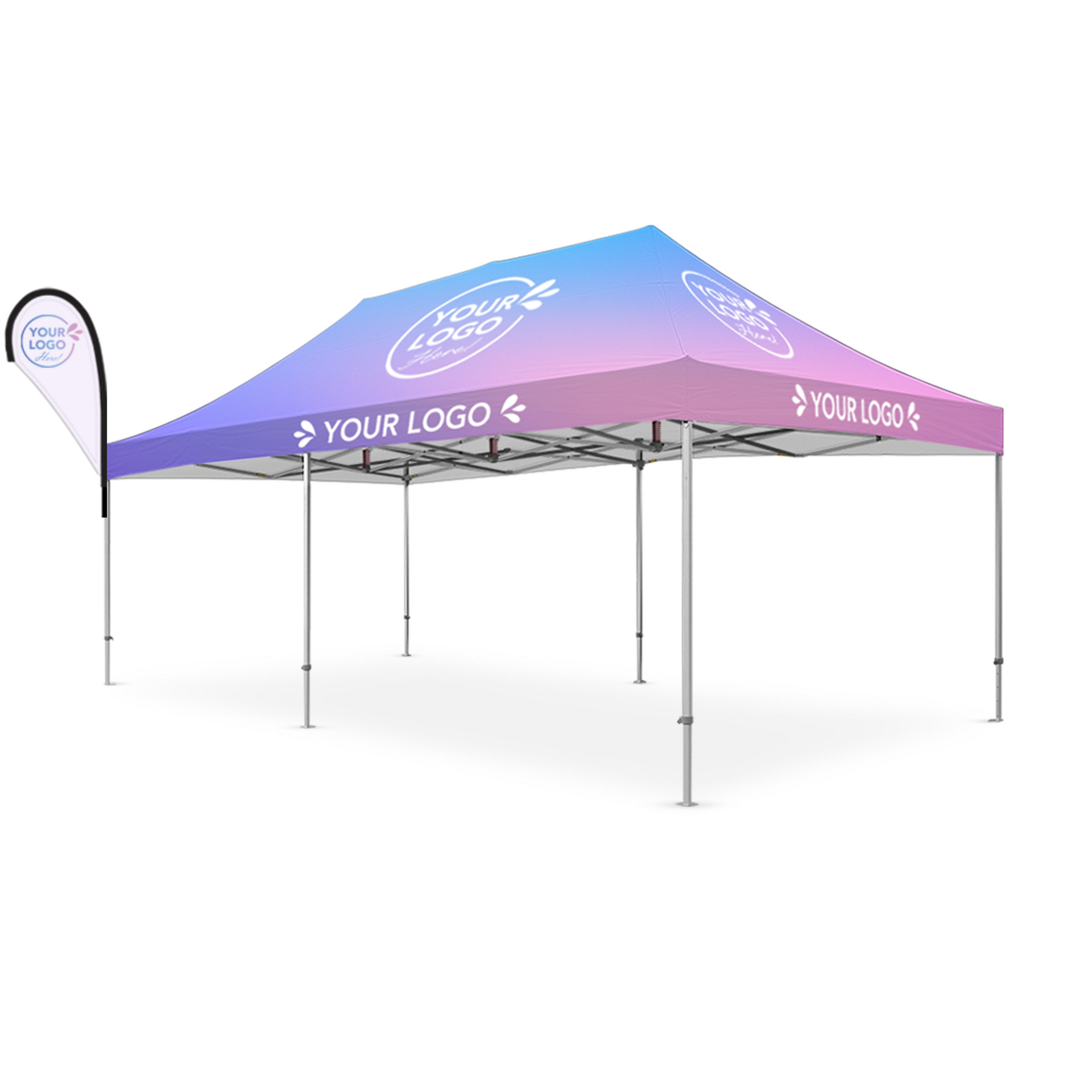 13x26 Flag Boost Tent Package | Branded Canopy Display
