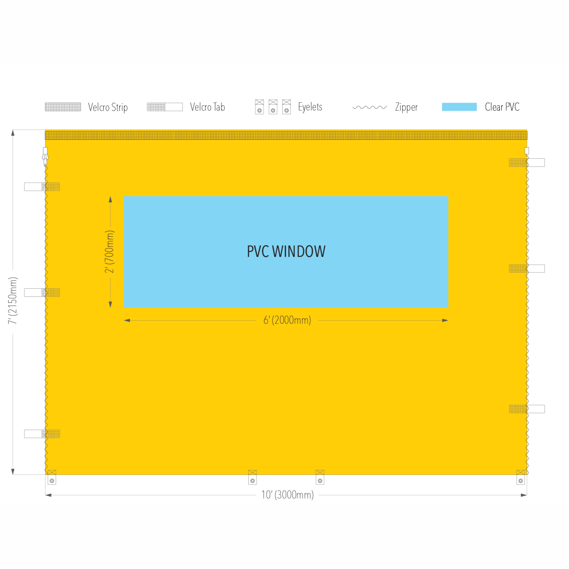 10' Canopy PVC Window Wall | Canopy Accessory