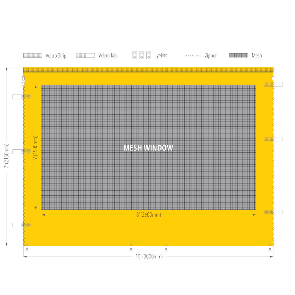 10' Canopy Mesh Window Wall | Canopy Accessory