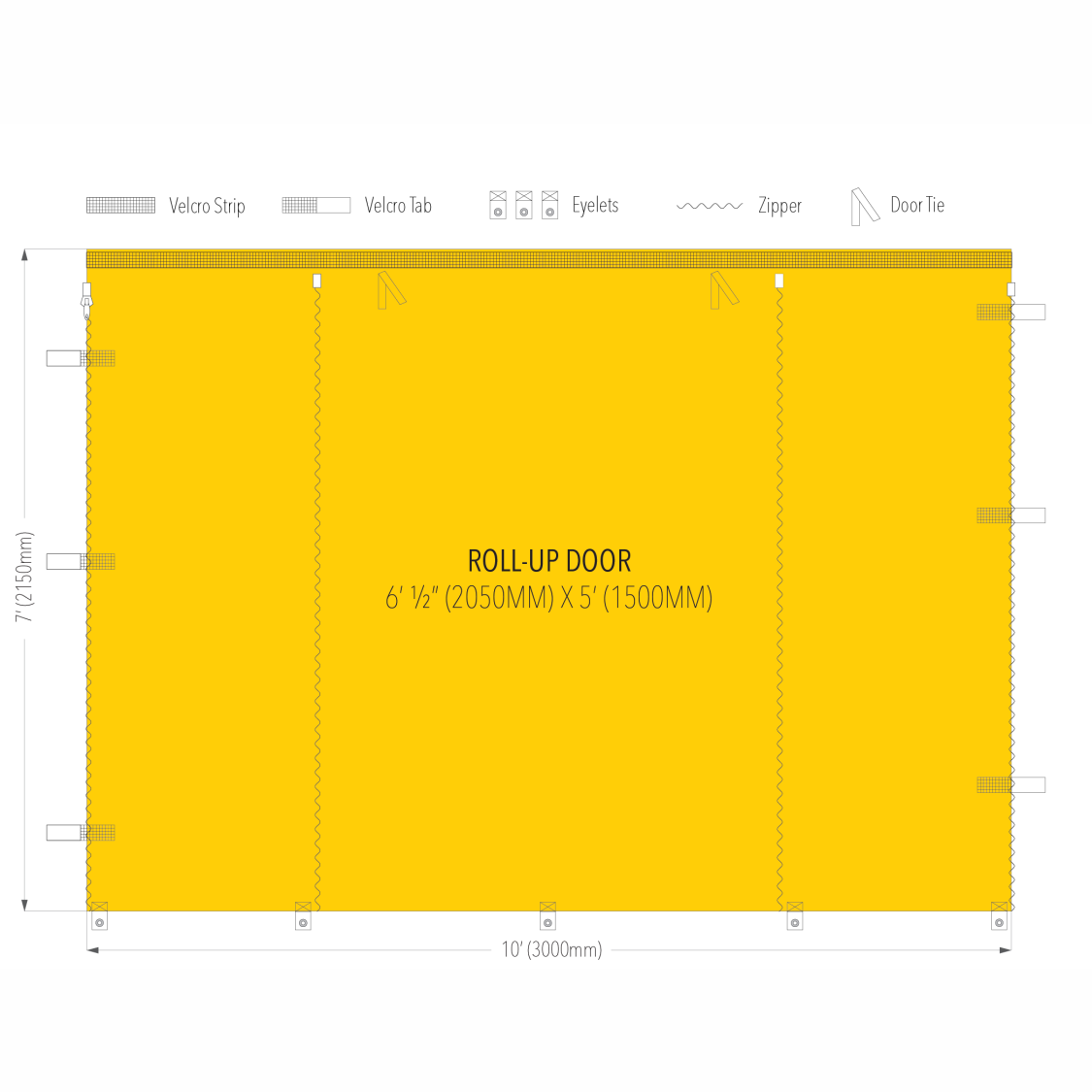 10' Canopy Door Wall | Canopy Accessory