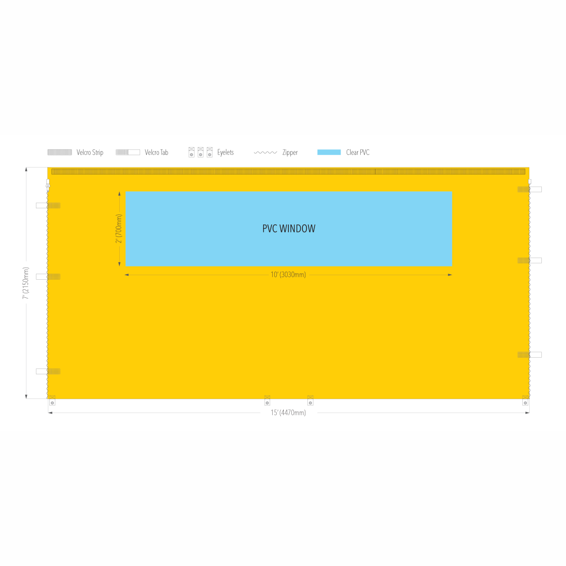 15' Canopy PVC Window Wall | Canopy Accessory