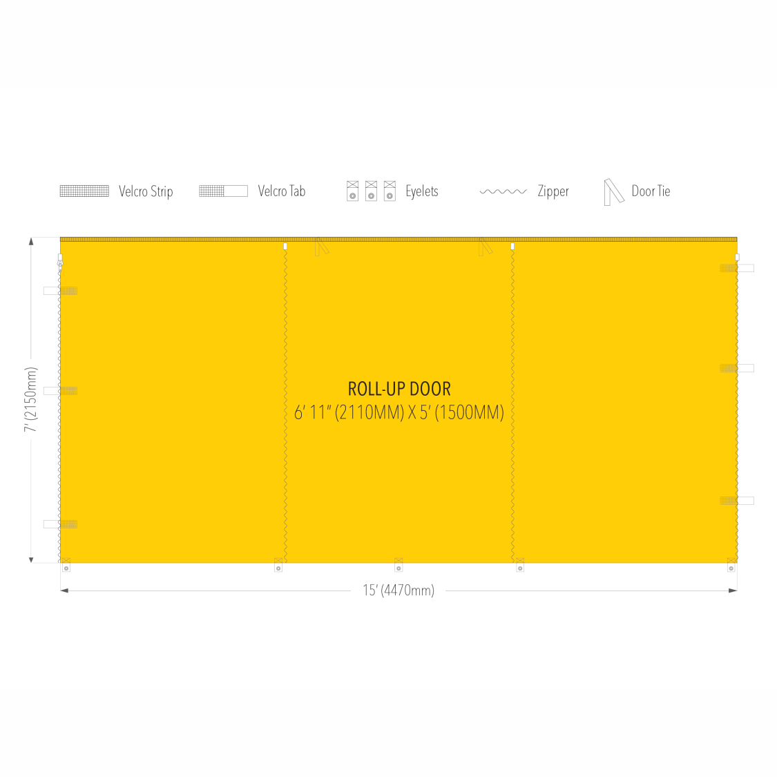 15' Canopy Door Wall | Canopy Accessory