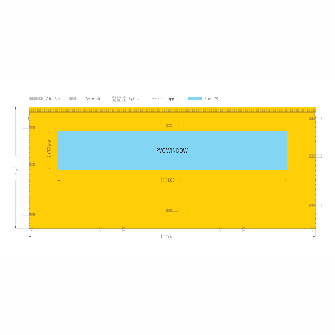 16' Canopy PVC Window Wall | Canopy Accessory