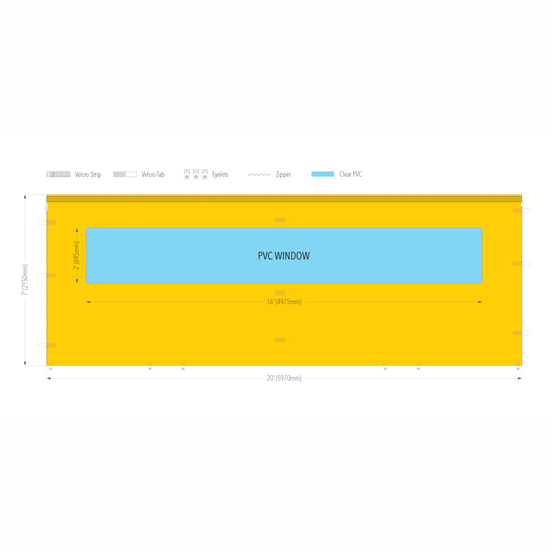 20' Canopy PVC Window Wall | Canopy Accessory