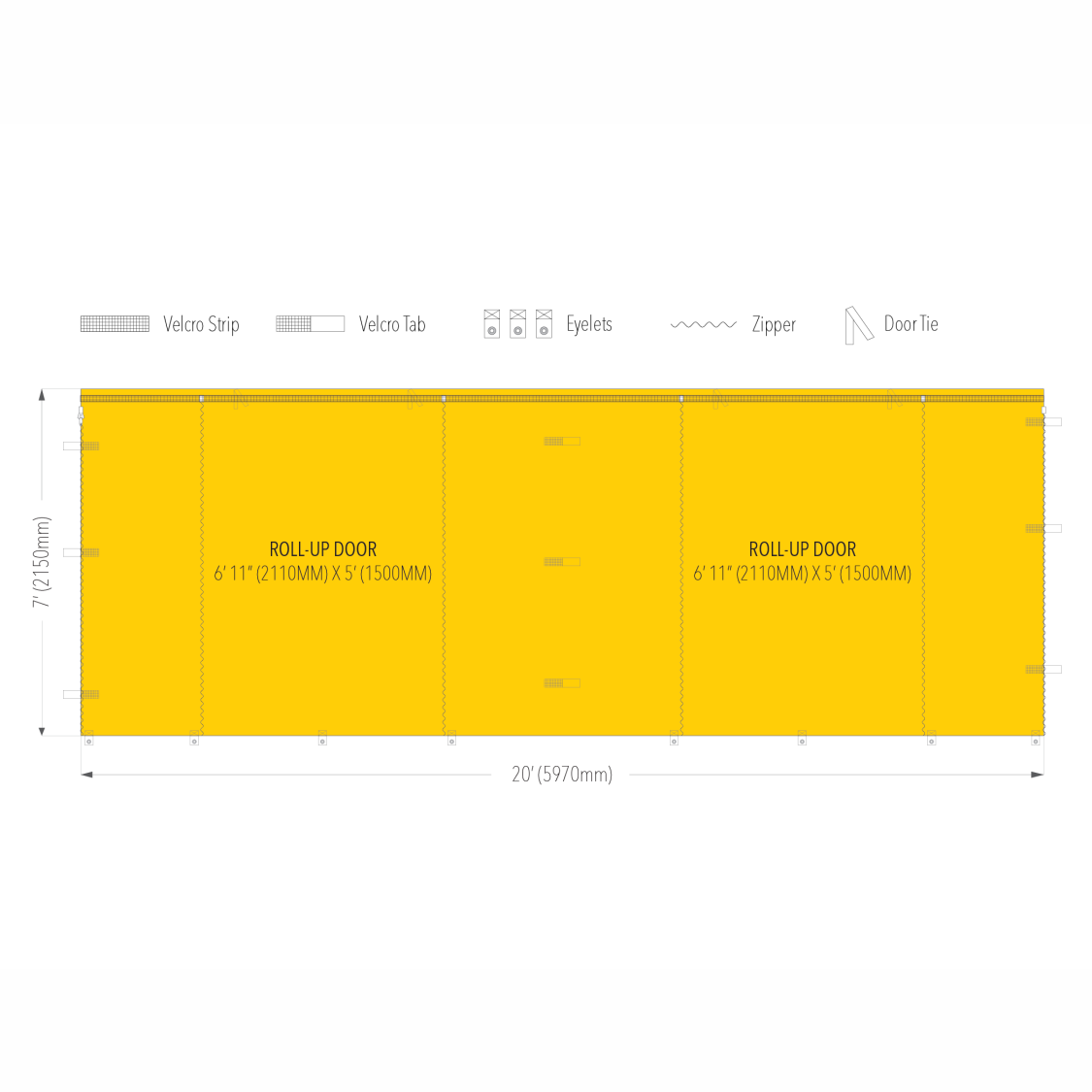 20' Canopy Door Wall | Canopy Accessory