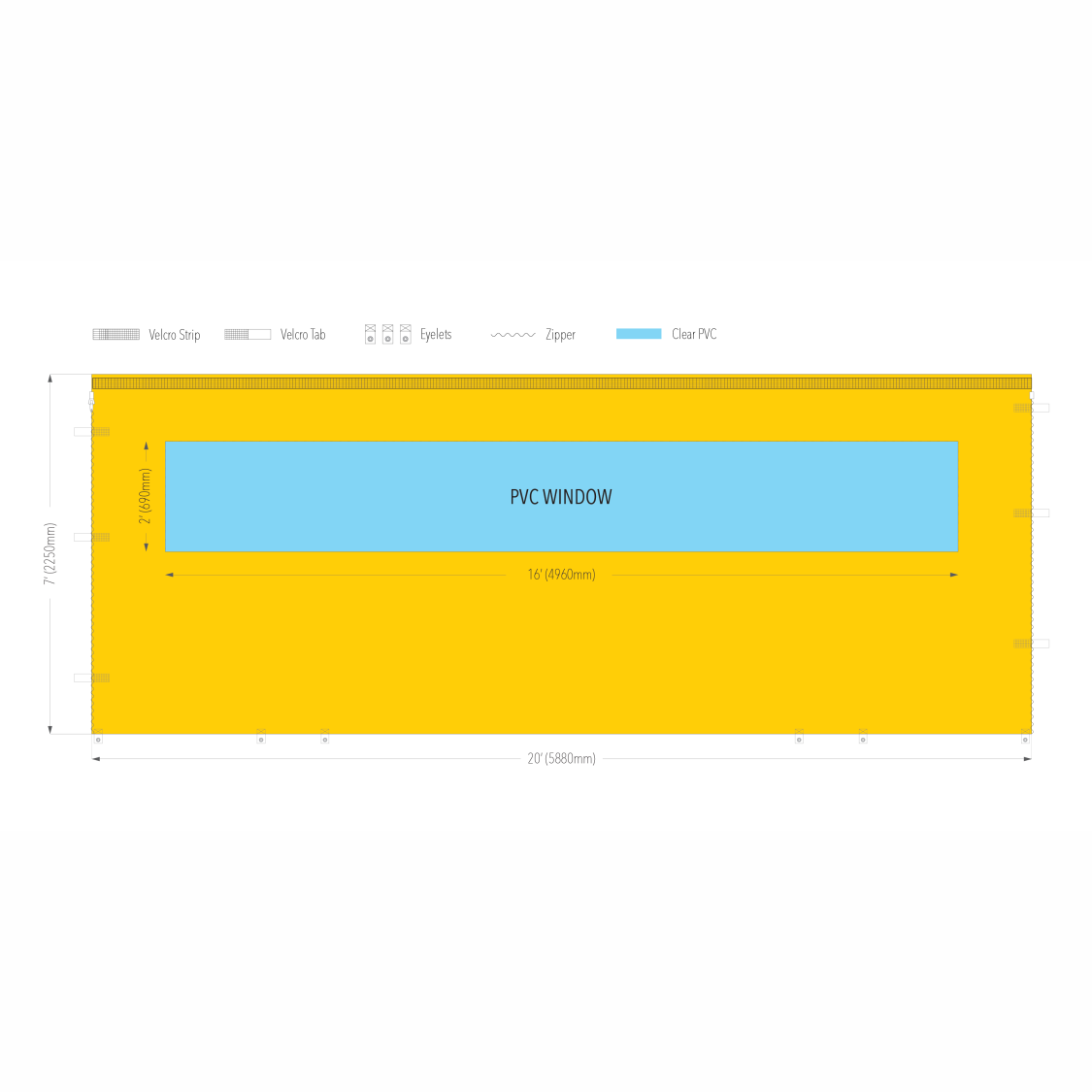20' Tec Canopy PVC Window Wall | Canopy Accessory