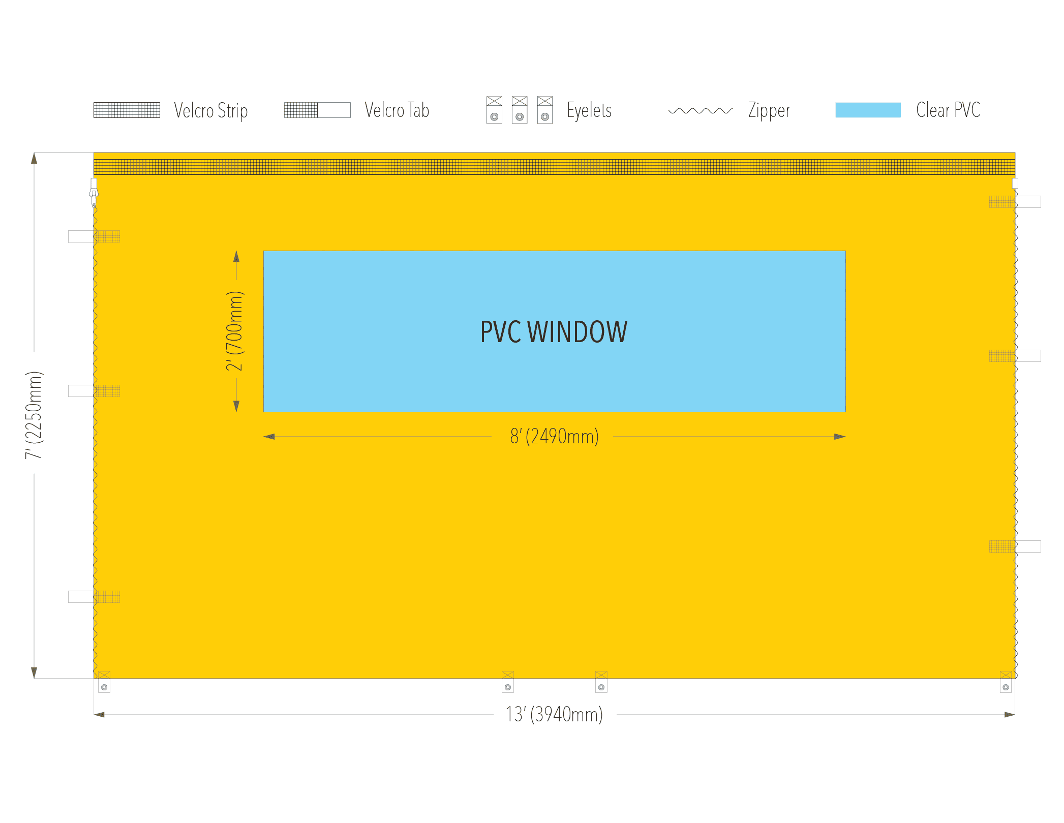 13ft pvc window wall diagram