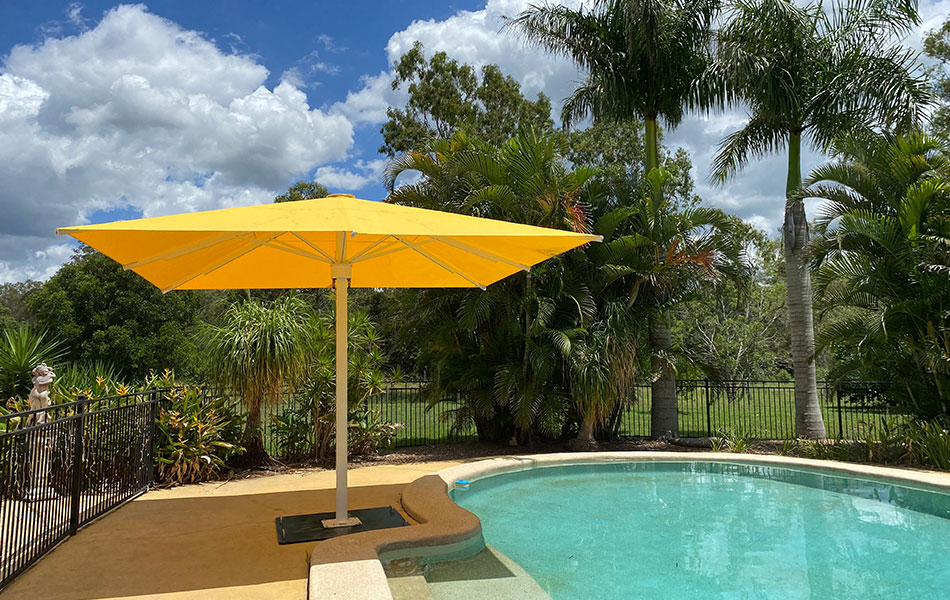 commercial yellow umbrella for pool side
