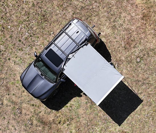 Aerial View Desert Shade 90 Car Awning